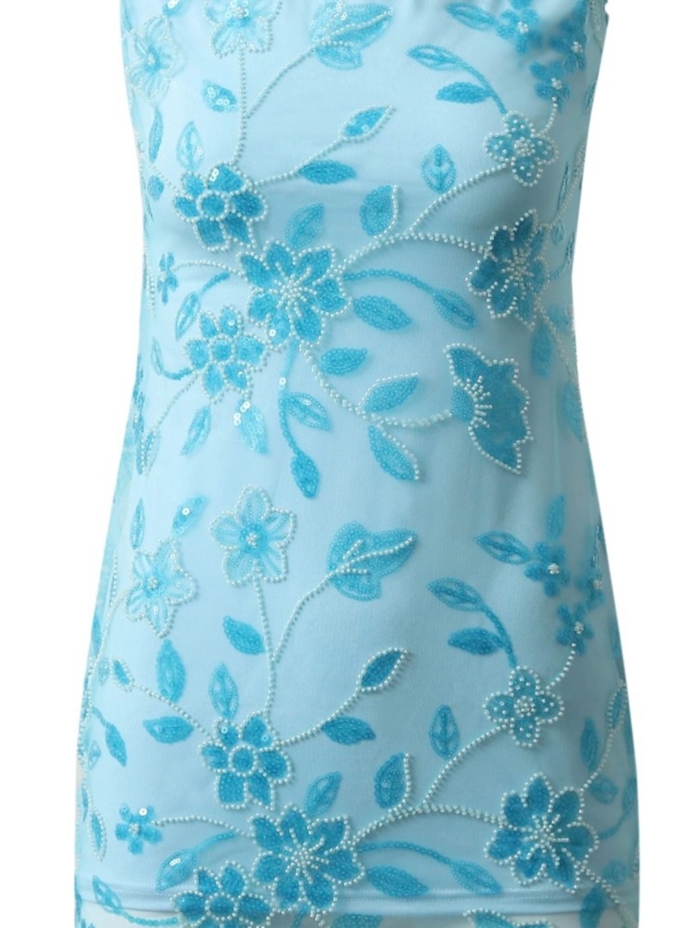 Peppermayo Light Blue Embroidered Mini Dress